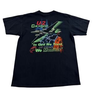 U-2 Dragon Lady Spy Plane USAF In God We Trust We Monitor Y2K Black Shirt Large